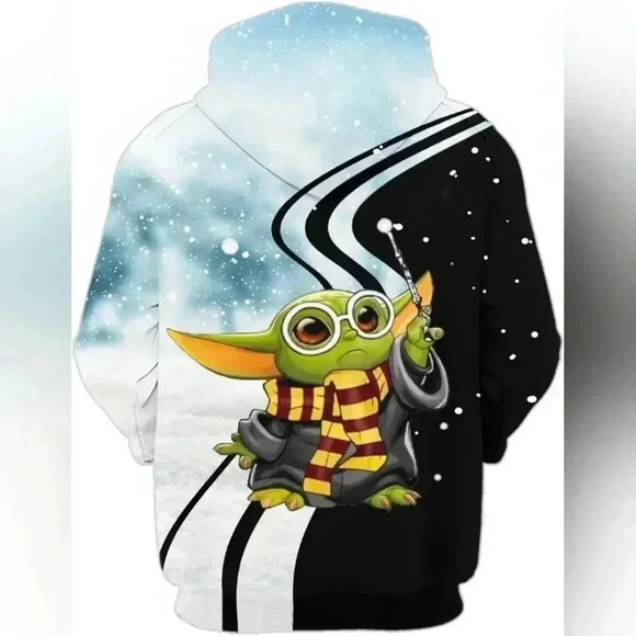 Unisex Yoda Harry Potter Collab 3D Print  Cool Pullover Hooded‎ Sz. XXL NWOT - Picture 2 of 8